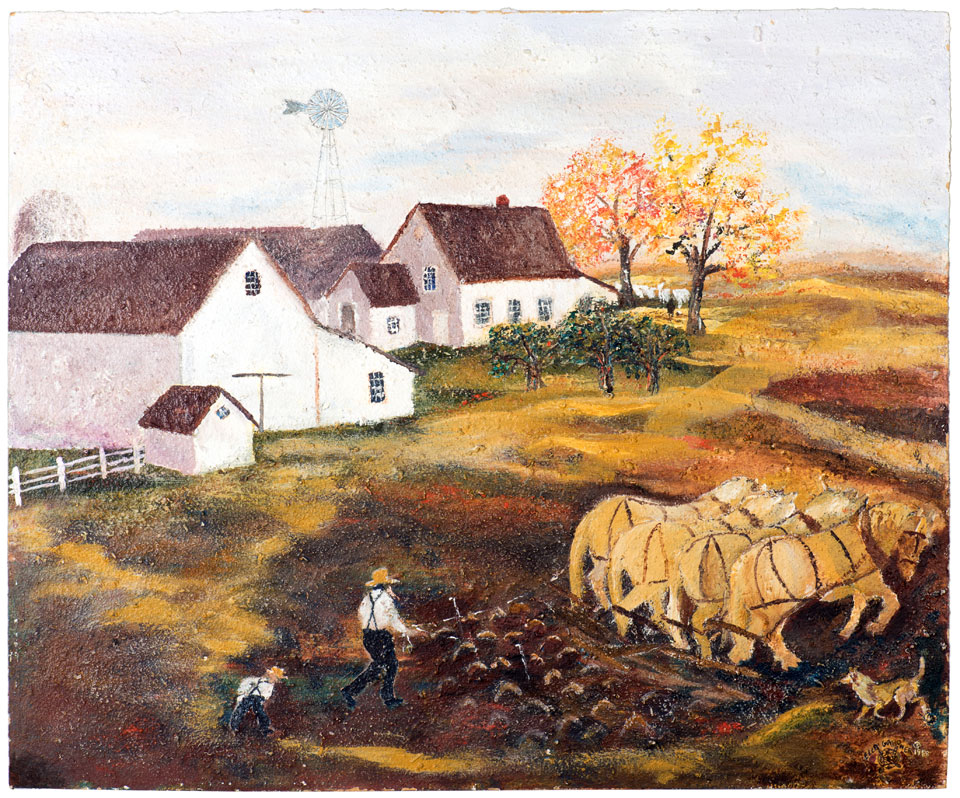 Amish Tilling the Land
