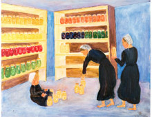 Amish Ladies Storing Canned Goods